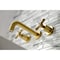 Kingston Brass KS8127BEX Essex 2-Handle 8" Wall Mount Bathroom Faucet, Brushed Brass KS8127BEX - alternate 3